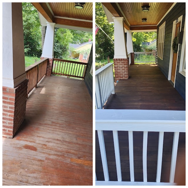 stained deck care